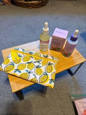 Yellow Lemon Print Cosmetic Pouch